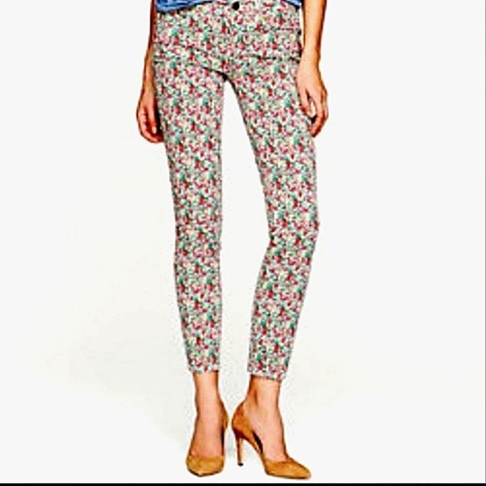 J CREW Floral Toothpick Ankle Jeans sz 25